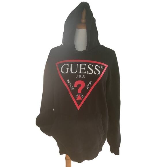 Guess Hoodie Black & Red Size Large - Picture 3 of 4